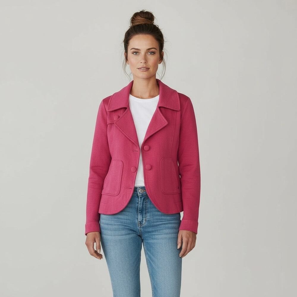 Lole Women's Organic Cotton Stretch Blazer Size Small Raspberry Jacket